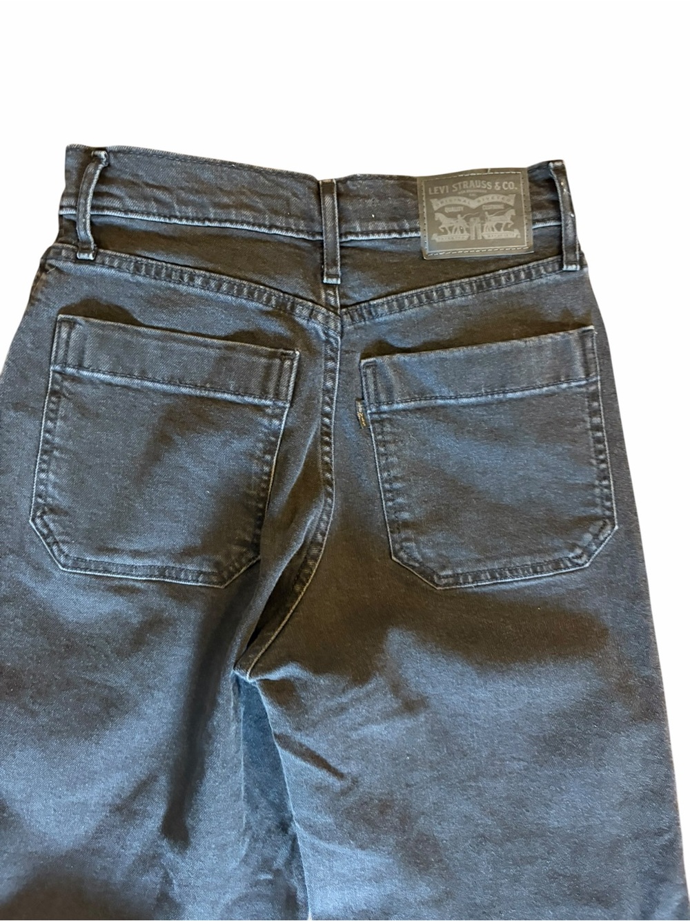 Levi’s Mile High Cropped Wide Leg Black Jean Size 24 - Picture 4 of 8